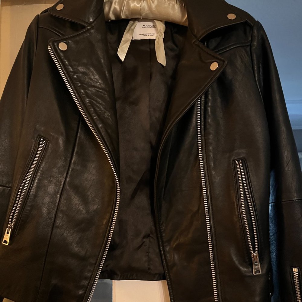 Leather Moto Jacket from Mango